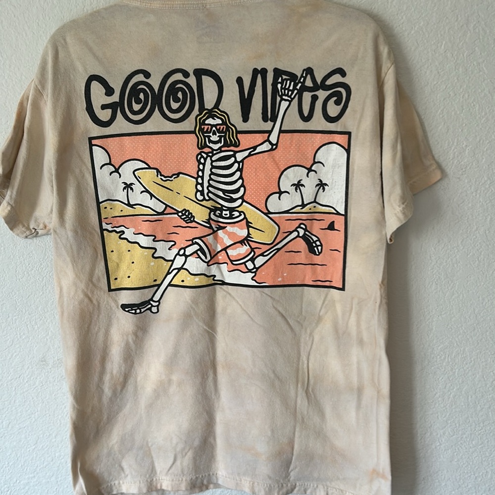 Call Your Mother “Good Vibes” Skeleton With Surfboard T-Shirt